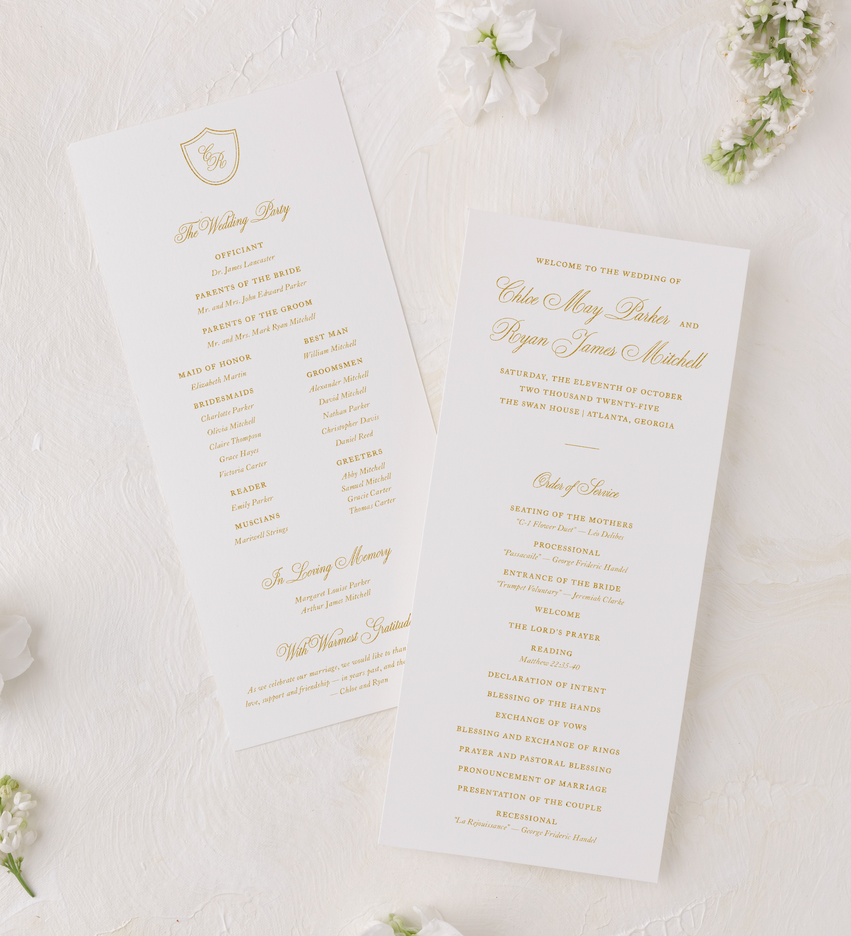 Chloe • Ceremony Program