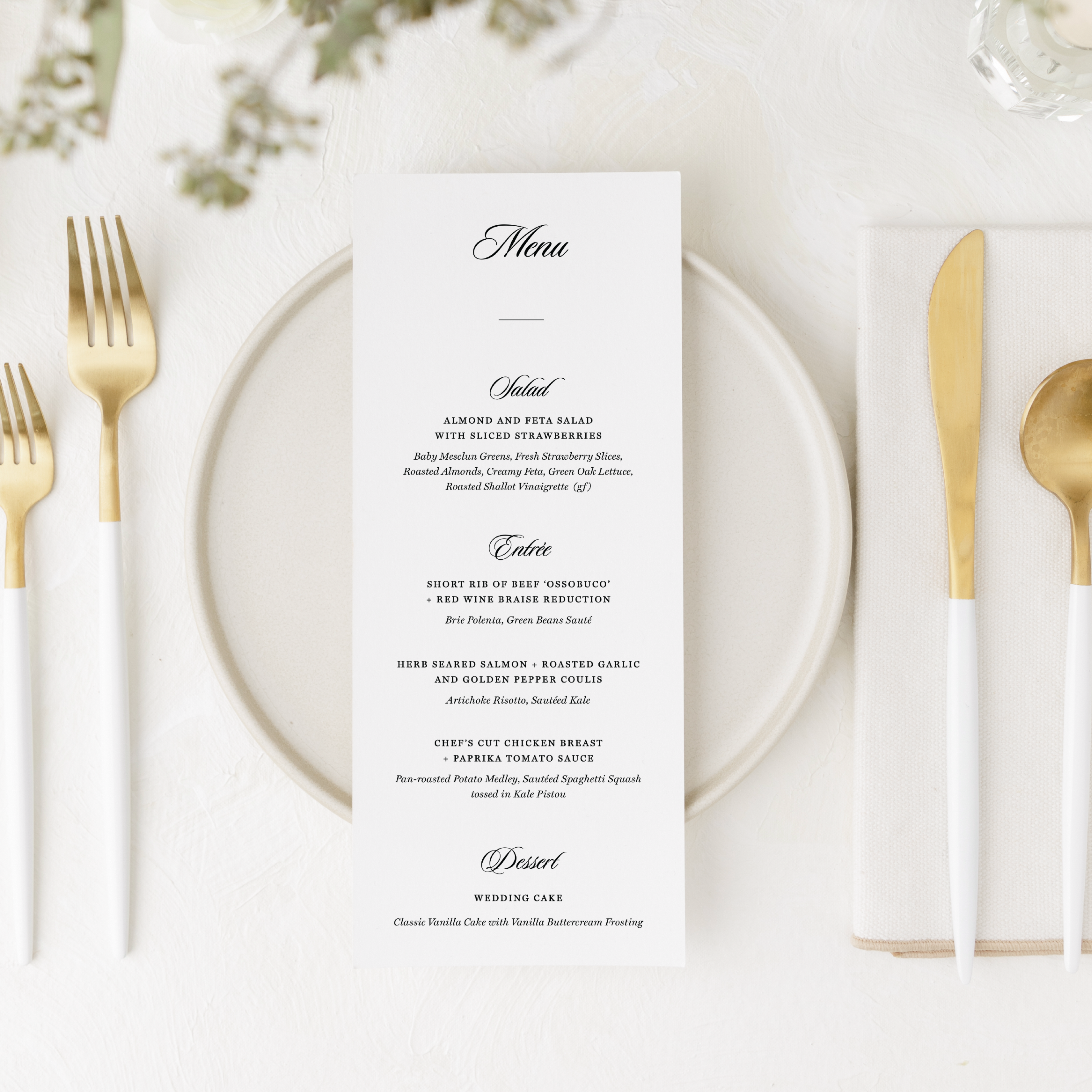 Grace • Menu